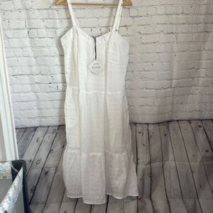 Knox Rose White Lined Summer Dress size large NEW with a Defect
